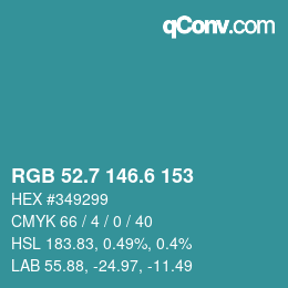 カラーコード: RGB 52.7 146.6 153 | qconv.com