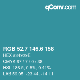 カラーコード: RGB 52.7 146.6 158 | qconv.com