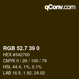 カラーコード: RGB 52.7 39 0 | qconv.com