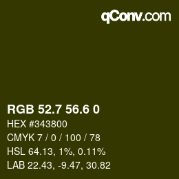 カラーコード: RGB 52.7 56.6 0 | qconv.com