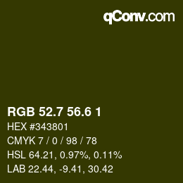 カラーコード: RGB 52.7 56.6 1 | qconv.com
