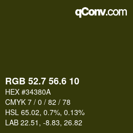 カラーコード: RGB 52.7 56.6 10 | qconv.com