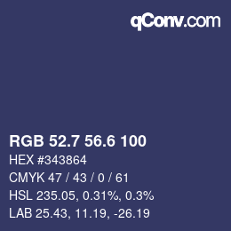 カラーコード: RGB 52.7 56.6 100 | qconv.com