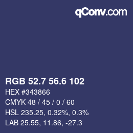 カラーコード: RGB 52.7 56.6 102 | qconv.com