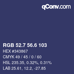 カラーコード: RGB 52.7 56.6 103 | qconv.com