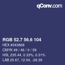 カラーコード: RGB 52.7 56.6 104 | qconv.com