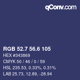 カラーコード: RGB 52.7 56.6 105 | qconv.com