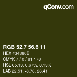 カラーコード: RGB 52.7 56.6 11 | qconv.com