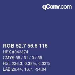 カラーコード: RGB 52.7 56.6 116 | qconv.com