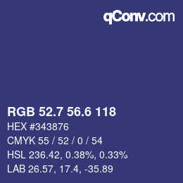 カラーコード: RGB 52.7 56.6 118 | qconv.com
