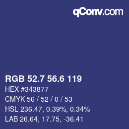 カラーコード: RGB 52.7 56.6 119 | qconv.com