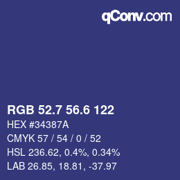 カラーコード: RGB 52.7 56.6 122 | qconv.com