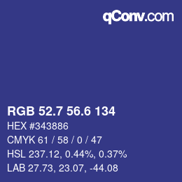 カラーコード: RGB 52.7 56.6 134 | qconv.com