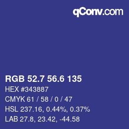 カラーコード: RGB 52.7 56.6 135 | qconv.com