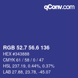 カラーコード: RGB 52.7 56.6 136 | qconv.com
