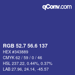 カラーコード: RGB 52.7 56.6 137 | qconv.com