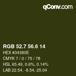 カラーコード: RGB 52.7 56.6 14 | qconv.com