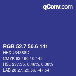 カラーコード: RGB 52.7 56.6 141 | qconv.com