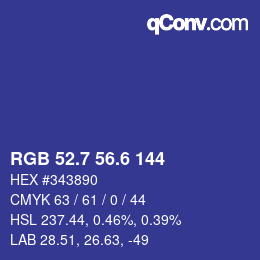 カラーコード: RGB 52.7 56.6 144 | qconv.com