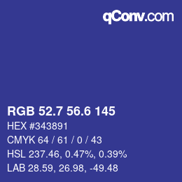カラーコード: RGB 52.7 56.6 145 | qconv.com