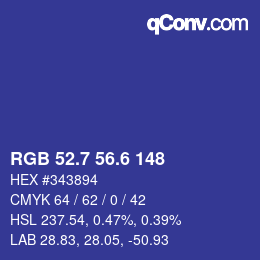 カラーコード: RGB 52.7 56.6 148 | qconv.com