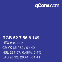 カラーコード: RGB 52.7 56.6 149 | qconv.com