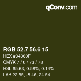 カラーコード: RGB 52.7 56.6 15 | qconv.com
