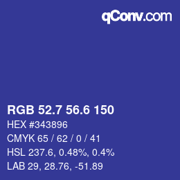 カラーコード: RGB 52.7 56.6 150 | qconv.com