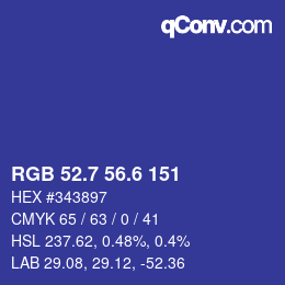 カラーコード: RGB 52.7 56.6 151 | qconv.com