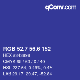 カラーコード: RGB 52.7 56.6 152 | qconv.com