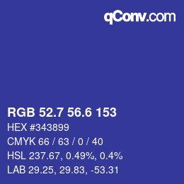 カラーコード: RGB 52.7 56.6 153 | qconv.com