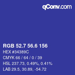 カラーコード: RGB 52.7 56.6 156 | qconv.com
