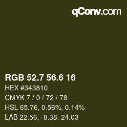 カラーコード: RGB 52.7 56.6 16 | qconv.com