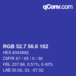 カラーコード: RGB 52.7 56.6 162 | qconv.com