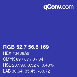 カラーコード: RGB 52.7 56.6 169 | qconv.com