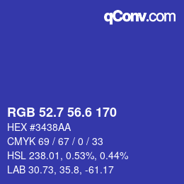 カラーコード: RGB 52.7 56.6 170 | qconv.com