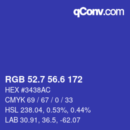 カラーコード: RGB 52.7 56.6 172 | qconv.com