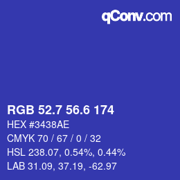 カラーコード: RGB 52.7 56.6 174 | qconv.com