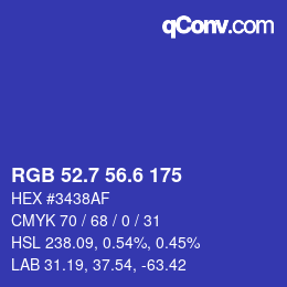 カラーコード: RGB 52.7 56.6 175 | qconv.com