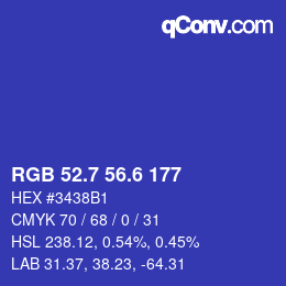 カラーコード: RGB 52.7 56.6 177 | qconv.com
