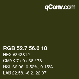カラーコード: RGB 52.7 56.6 18 | qconv.com