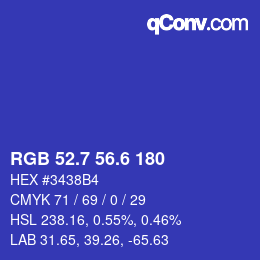 カラーコード: RGB 52.7 56.6 180 | qconv.com
