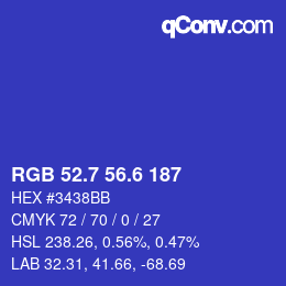 カラーコード: RGB 52.7 56.6 187 | qconv.com