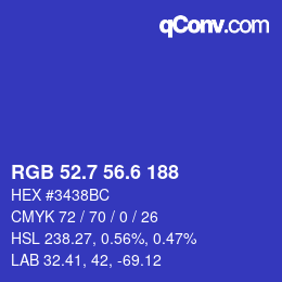 カラーコード: RGB 52.7 56.6 188 | qconv.com