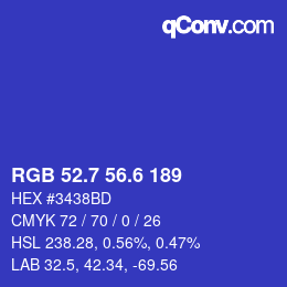 カラーコード: RGB 52.7 56.6 189 | qconv.com