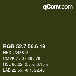 カラーコード: RGB 52.7 56.6 19 | qconv.com
