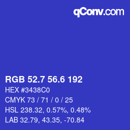 カラーコード: RGB 52.7 56.6 192 | qconv.com