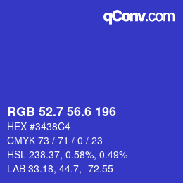 カラーコード: RGB 52.7 56.6 196 | qconv.com