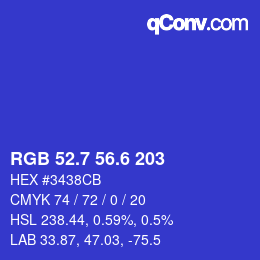 カラーコード: RGB 52.7 56.6 203 | qconv.com