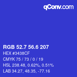 カラーコード: RGB 52.7 56.6 207 | qconv.com